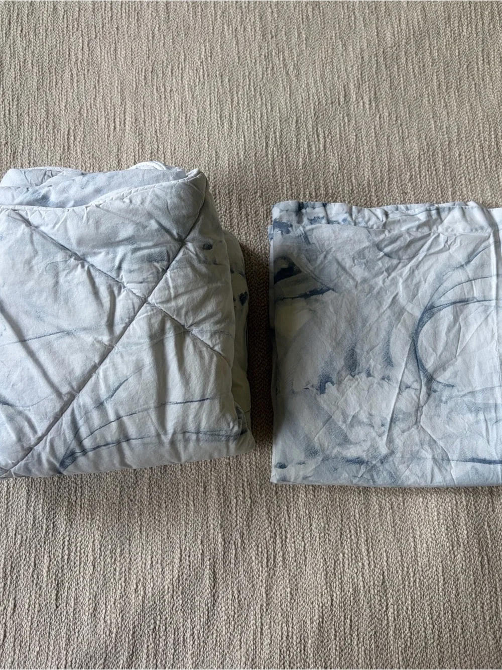 Pottery Barn Stinson Wave Percale 100% Cotton King Pillowcase Shams Set of 2